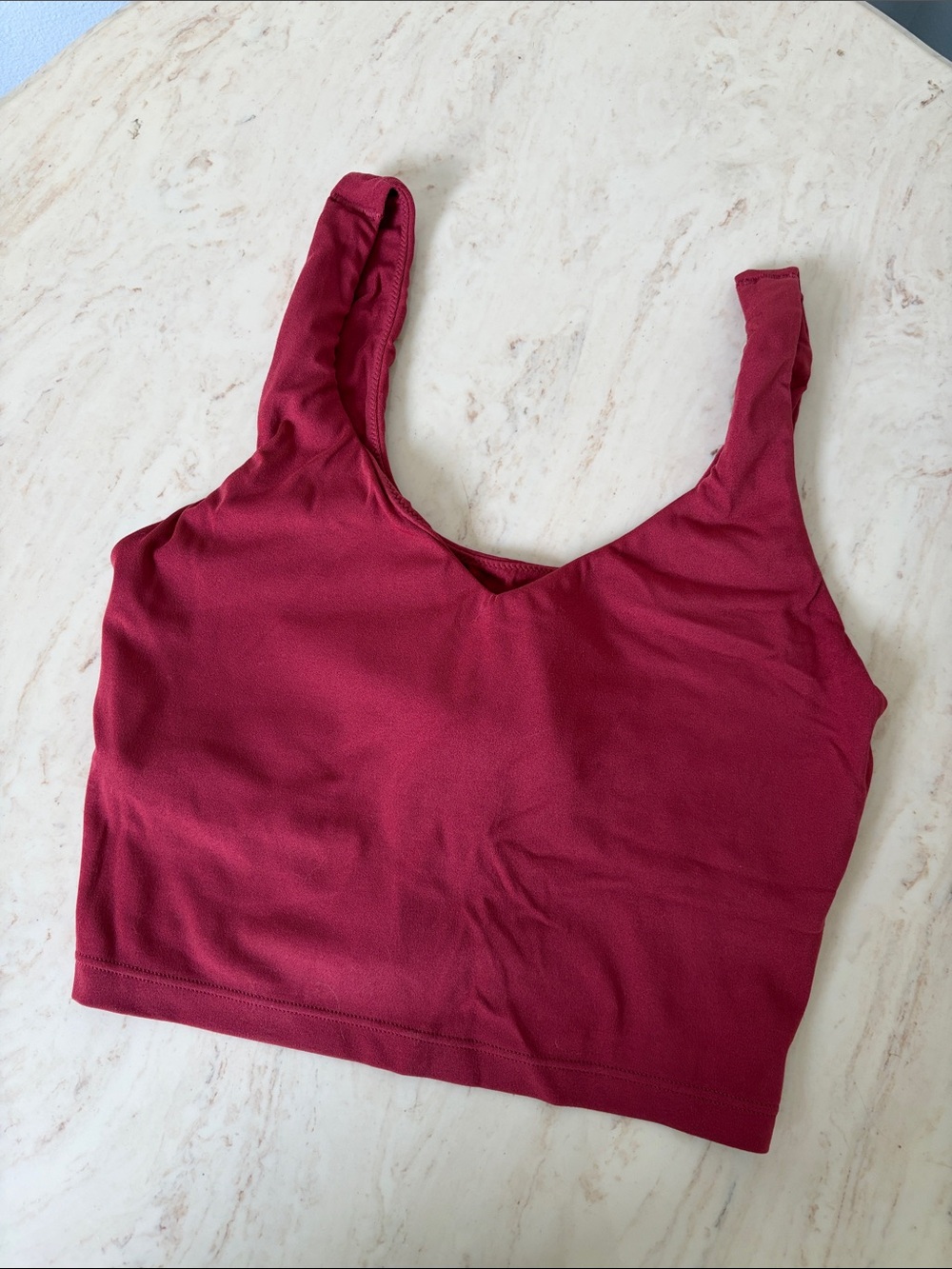 Aerie Red Cropped Tank with built in bra